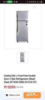 Refrigerator godrej 236 liter for sale