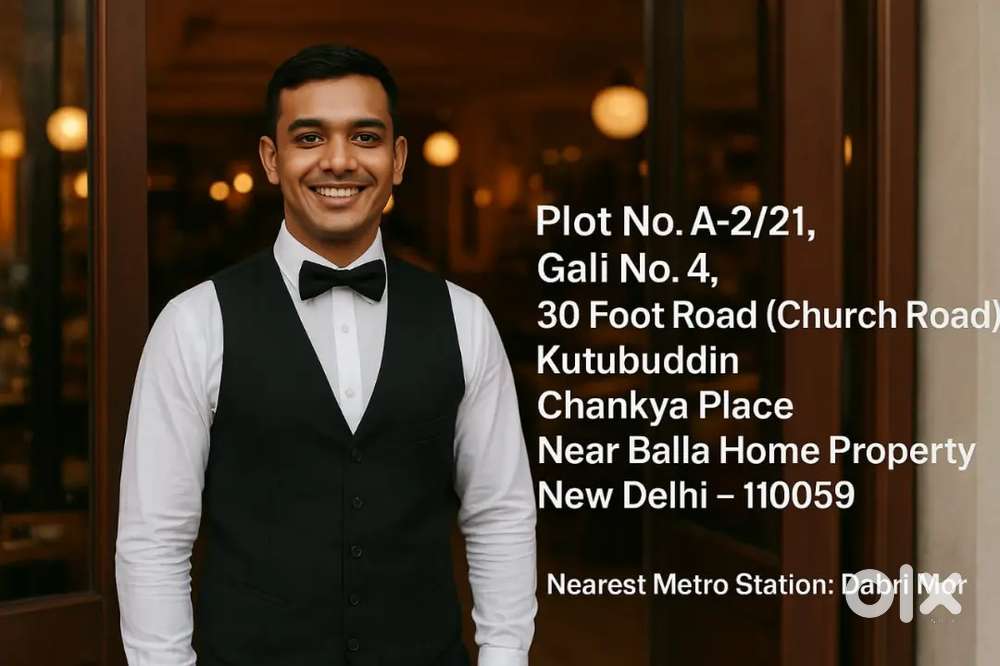 Delhi ncr waiters job free joining age 18-40 age