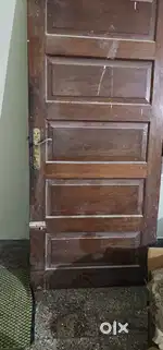 Wooden door and iron table