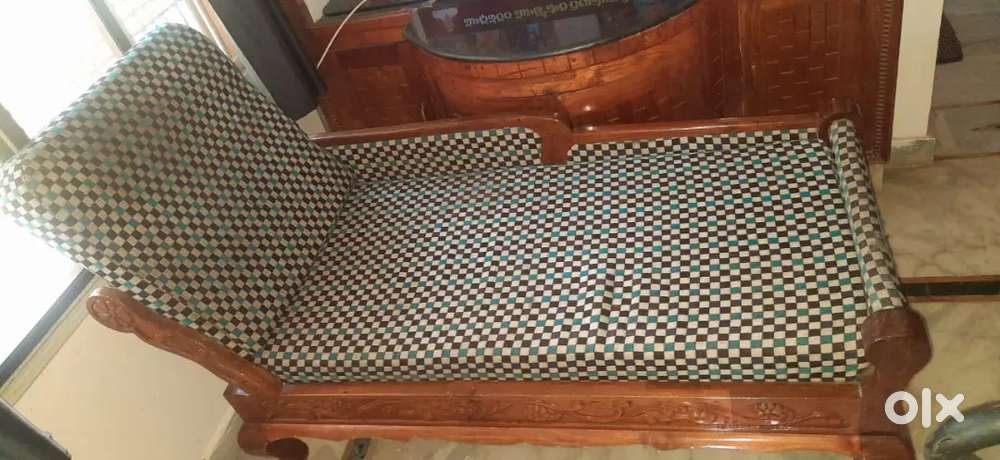 L shape teak wood sofa(4*3 back support) is for sale