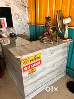 Used L Shape Office Table, corner table, shop counter, white table