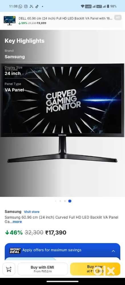 Samsung 24 inch Curved Monitor