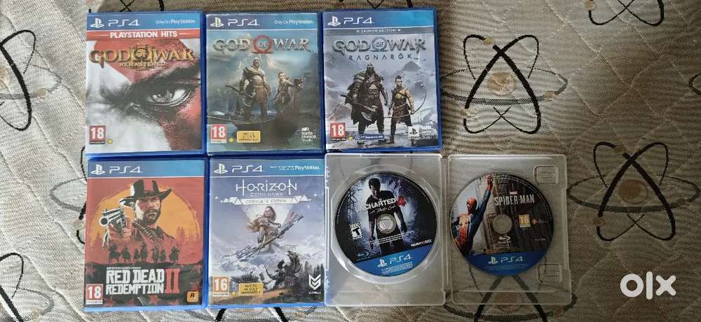 God of War PS4 Series, Red Dead Redemption 2, Uncharted 4, Spiderman