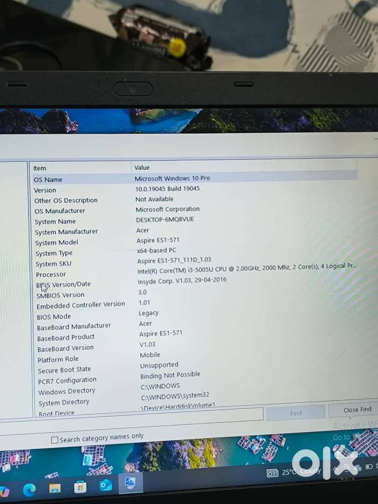 ACER ASPIRE ES1 571 model