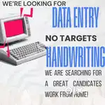 Data Entry Handwriting Part Time Job