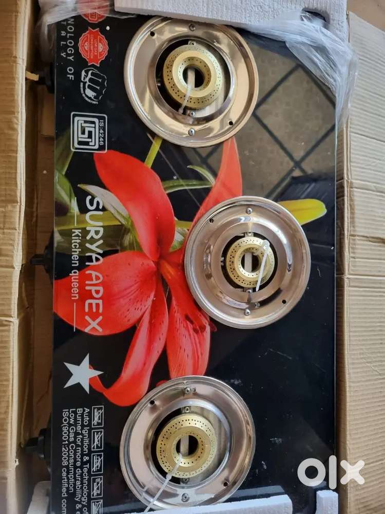 Gas top automatic three manual tiles marble