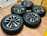 Thar roxx 19 inch diamond cut OEM alloy wheels with CEAT tyre set of 5