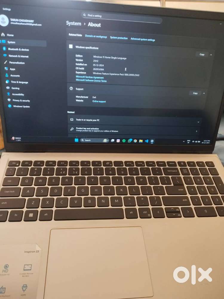 Dell Inspiron 15,Grey Color, Used for 1.5 yrs