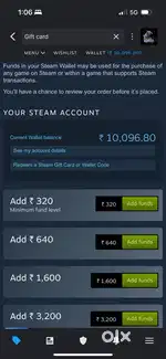 Steam wallet at 20% discount