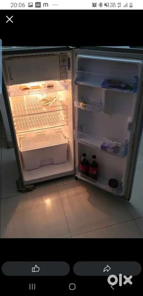 Single door refrigerator and sound bar amp