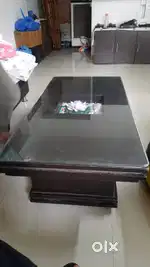 Plywood Center table with glass 4 feet