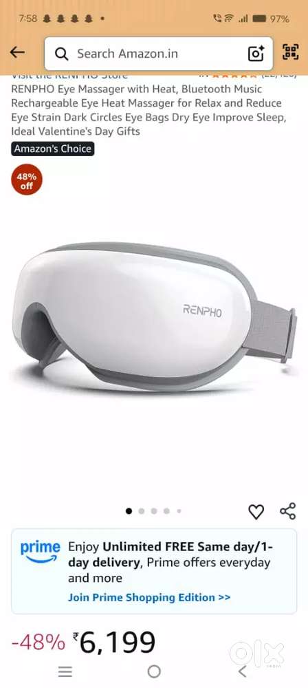 Renpho 1 eyes massager seal pack box rs 500