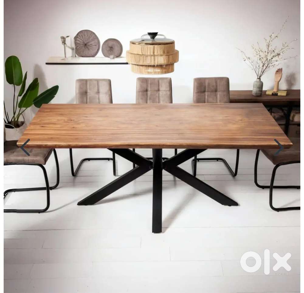 Dining Table with Sheesham Wood Top (6 Seater)