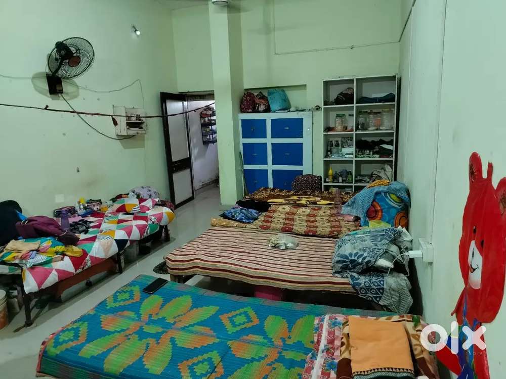 Girls hostel or pg with inverter, attached latin bathroom and kitchen.