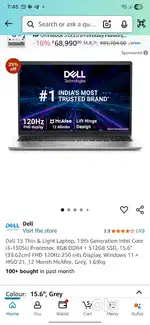 Dell brand new i3 Laptop 1 yr warranty with Bag