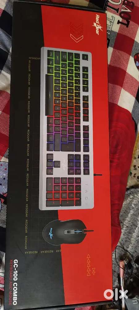 Gaming keyboard with mouse and headphones