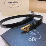 Prada Black Leather Adjustable Belt  Made in italy