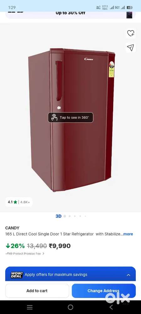 Candy ka fridge 165 litre