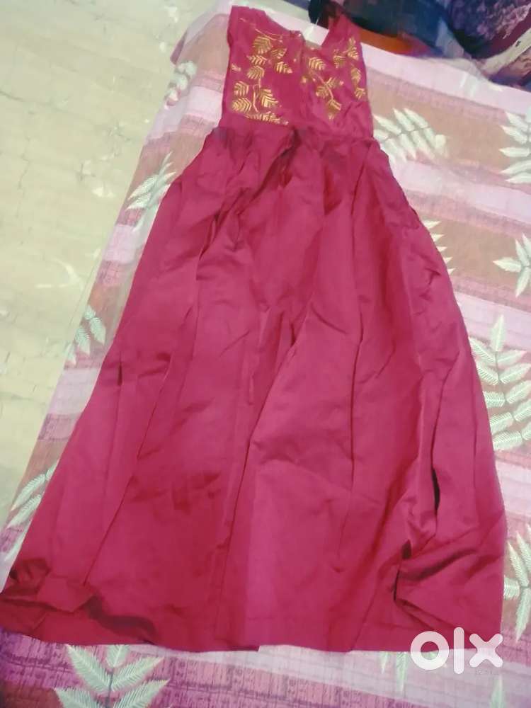 Silk mehroon gown