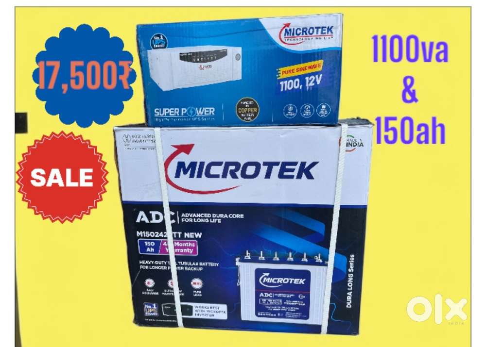 Microtek inverter battery 1100va+150ah new year offer 17,500₹