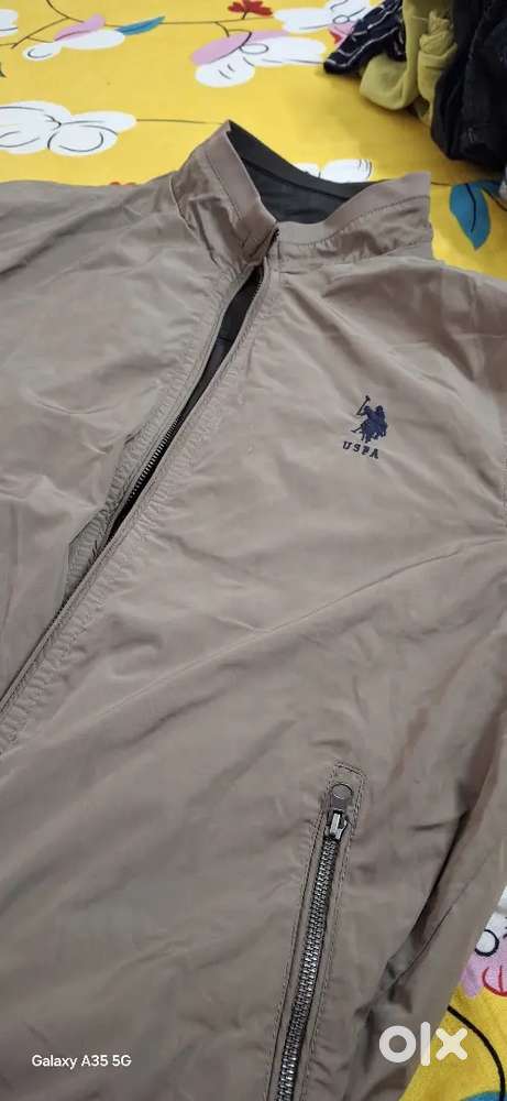 USPA Reversible Jacket , one side Black and other side  kahki shade
