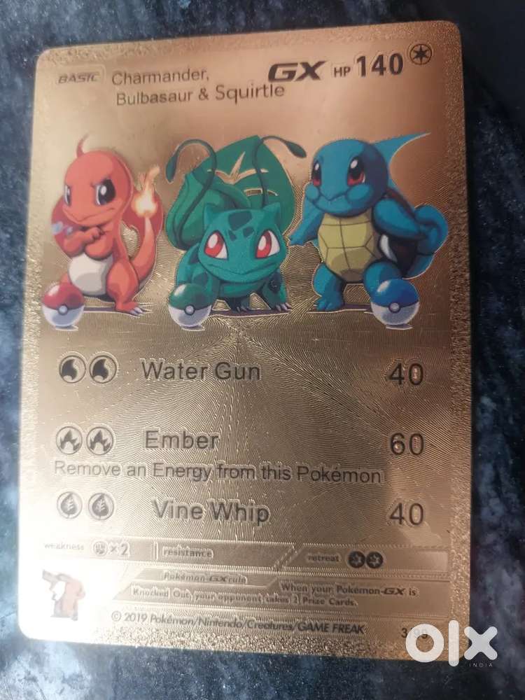 Pokémon with water gun40, ember60,vine whip40 HP140