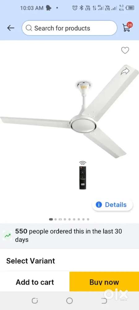 Invarter k 50 watt crompton fan  rs.650  4
