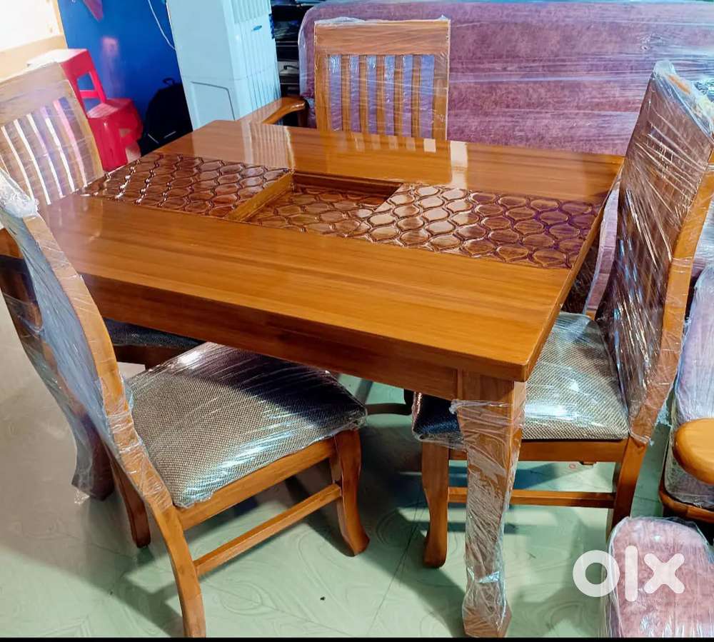 New luxury model solid assam teak wood 4 seater dainig table available