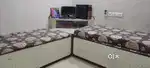2 Wooden Single Bad ( Seti ) with Middle Cupboard and One Steel Kabat
