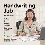 Full time no Fee Handwriting Job