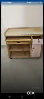 Wooden computer table drawer, shelf wheels keyboard space Hadapsar