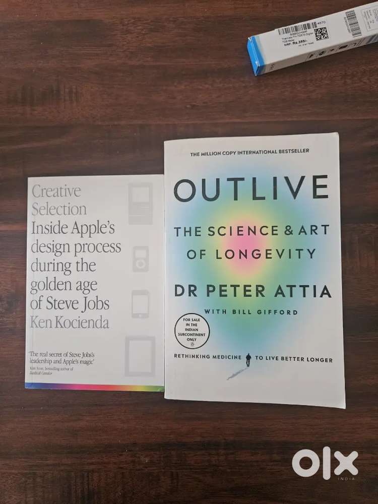 Outlive by Dr Peter Attia and Creative Selection by Ken Kocienda
