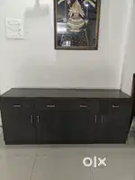 Stylish Dark Wood Finish Storage Cabinet in Excellent Condition