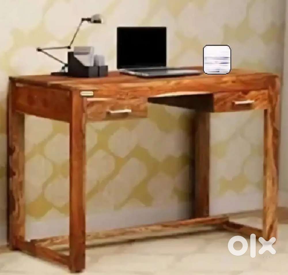 Solid wood office table with 2 drawers