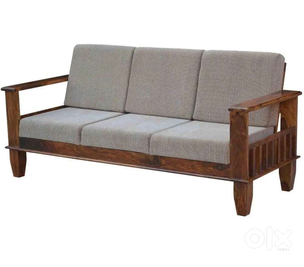 Moving out sale, wooden 3 seater sofa