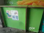 Stainless steel standing table and wooden counter