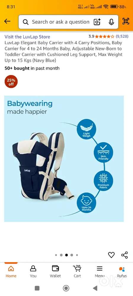 Baby carrier - luvlap brand