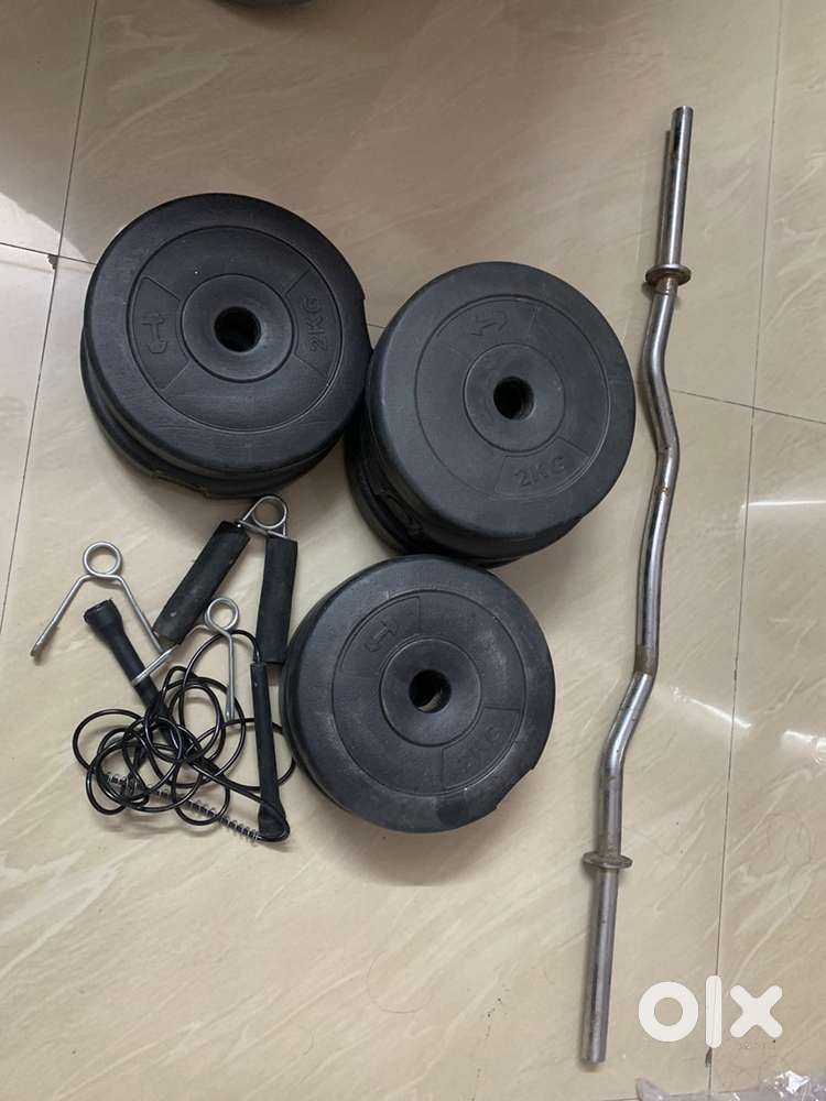 2 KG weights with Rod and Jumping Rope
