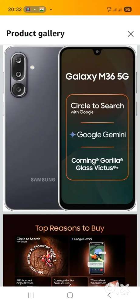 M36 5g samsung mobile jst one and half month old, new branded