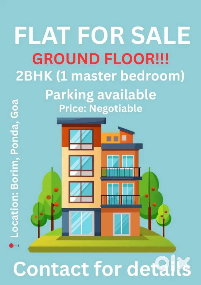 Ground floor 2BHK flat in Borim, Ponda. Negotiable