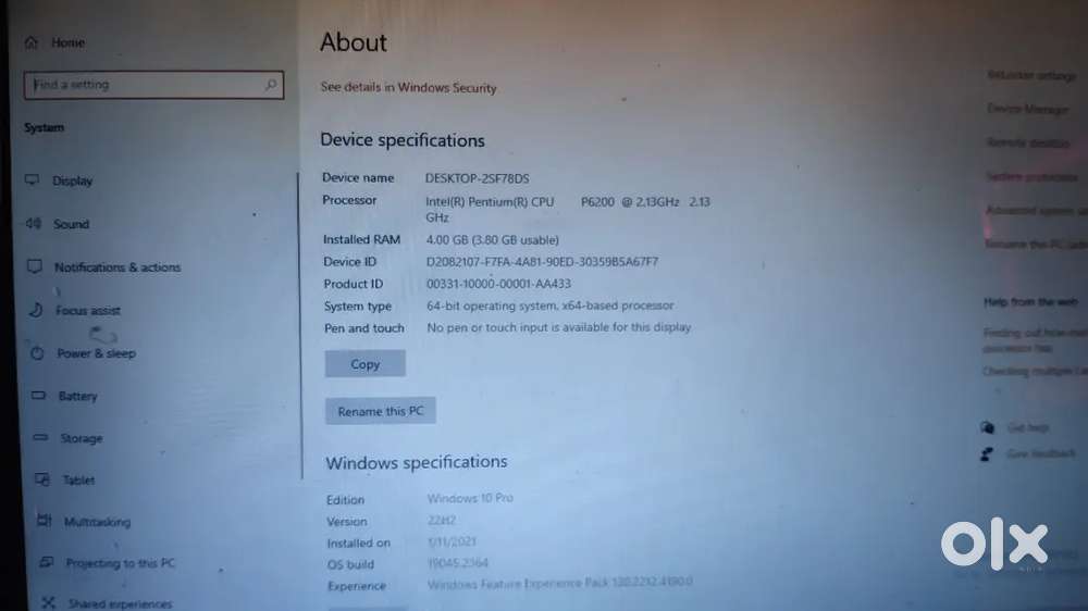 Laptop Pentium P6200 500 gb SSD