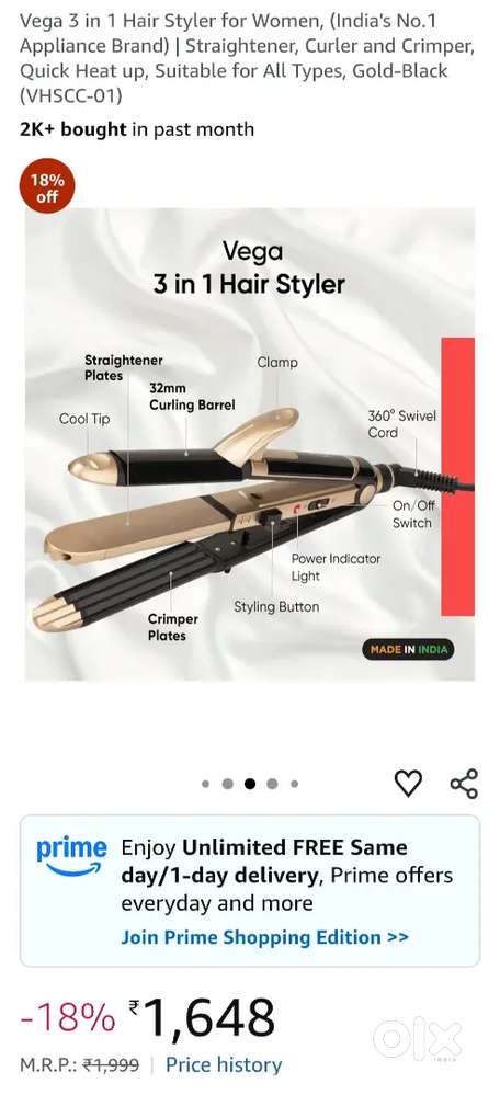 Vega 3 in 1 Hair Styler for Women