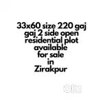 220 gaj 2 side open residential plot available for sale in Zirakpur
