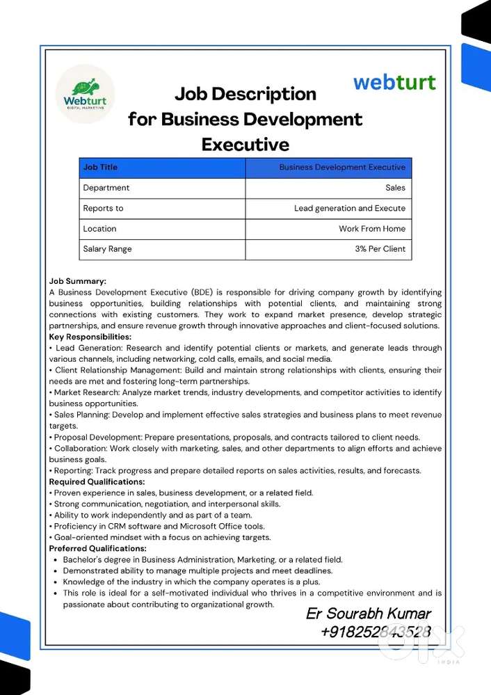 Business Development executive (Female)