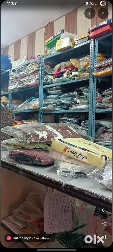 Running garments shop for sale