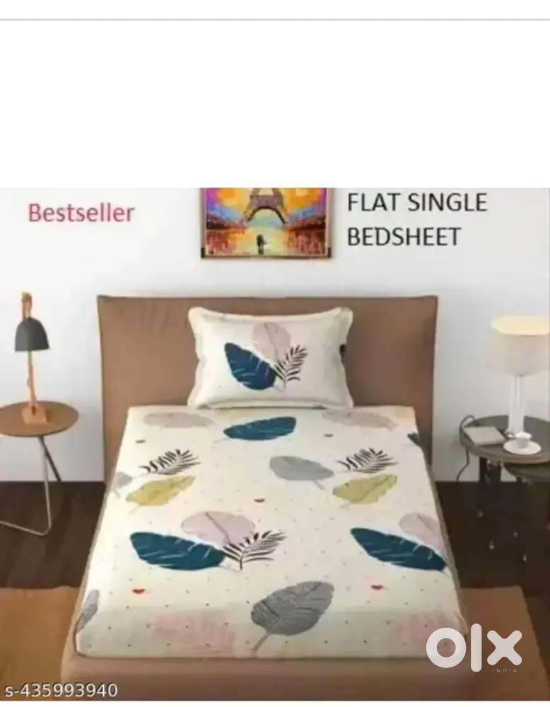 “Premium Multicolor Single Bed Bedsheet + 1 Pillow Cover (Brand New)”