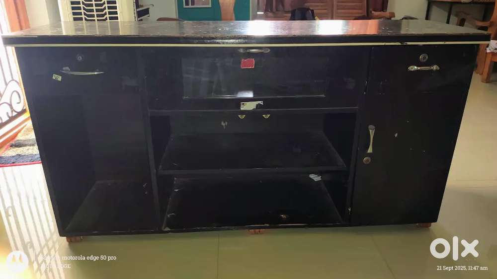Used Tv Table and Kitchen Cupboard