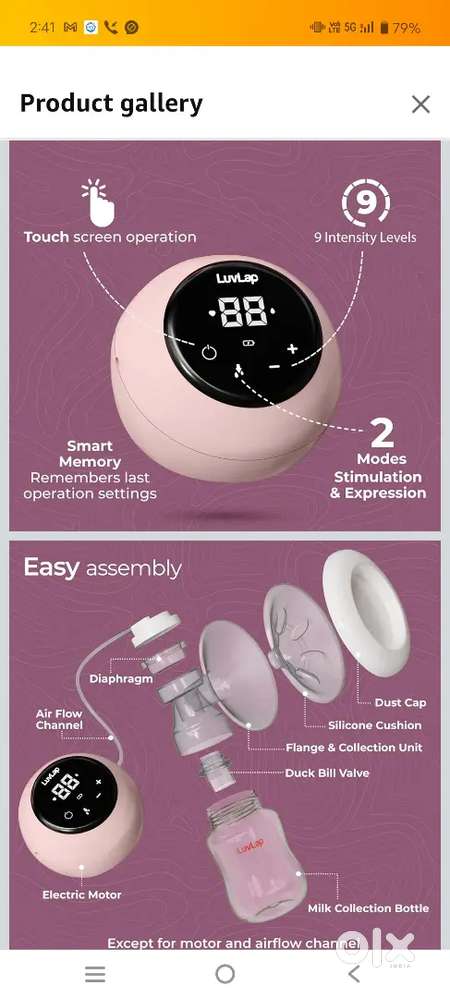 Luvlap digital breast milk pump.