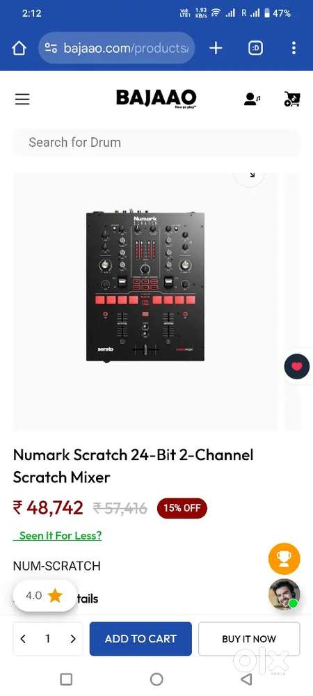 Numark Scratch  Two-Channel DJ Scratch Mixer for Serato DJ Pro