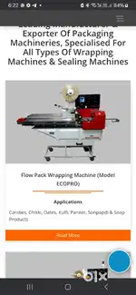 Packing machine for Candies, Chikki, Dates, Kulfi, Paneer,  & Soap